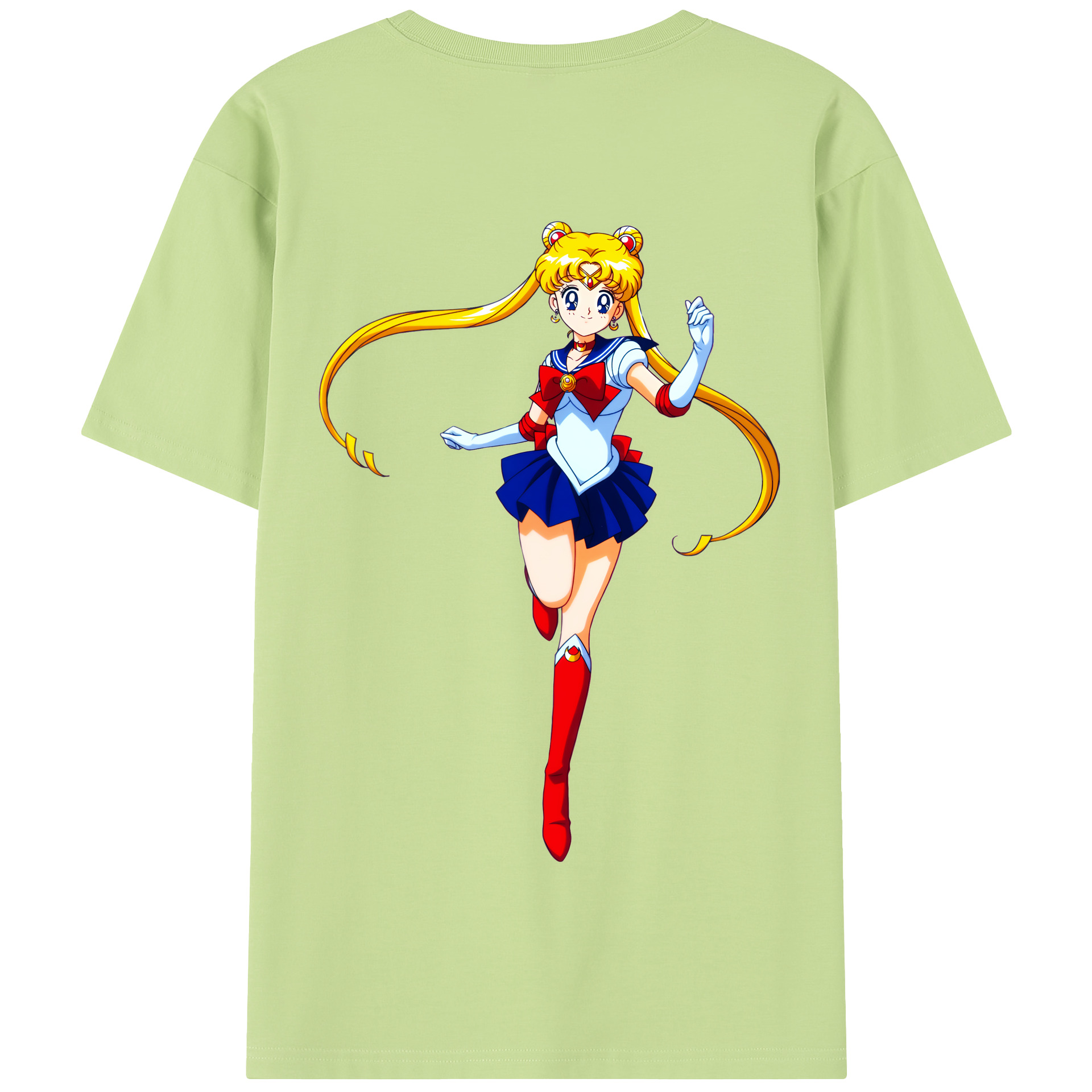 （画像用） 美少女戦士セーラームーン 月野 うさぎ つきの うさぎ Sailor Moon Tsukino Usagi 綿100％半袖Tシャツ（背面プリント）